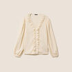 Blouse col v manches longues sable femme