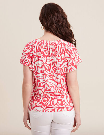 Blouse manches courtes rouge femme