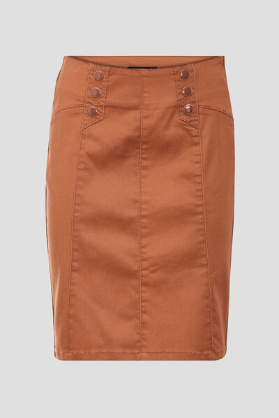 Jupe droite marron femme