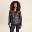 Veste ample col camionneur doubl&eacute;e noir femme