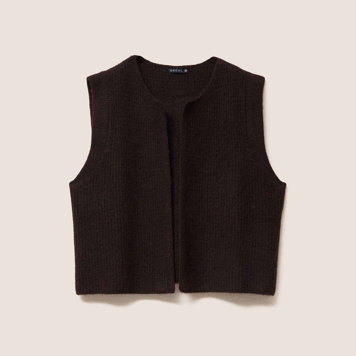 Gilet sans manches marron fonc&eacute; femme