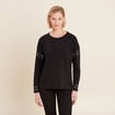 Sweat manches longues clous noir femme