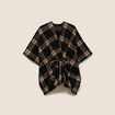 Poncho ceintur&eacute; noir femme