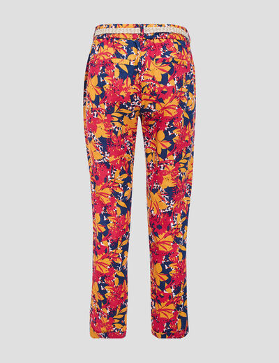 Pantalon à ceinture multicolore femme