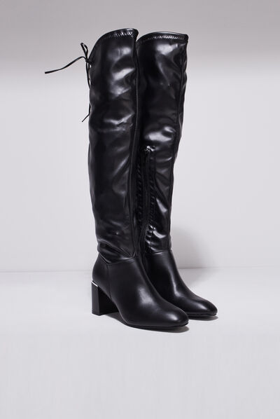 Bottes hautes à talons noir femme