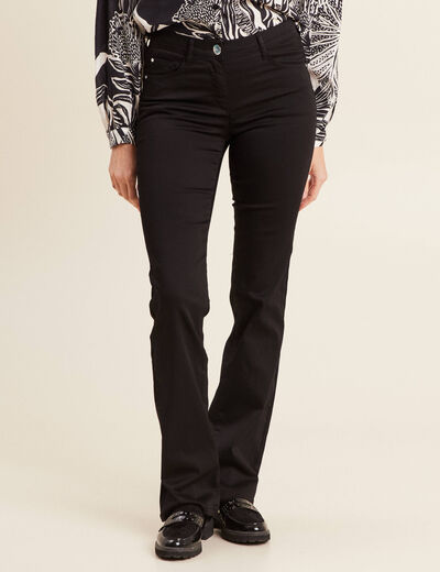 Pantalon léger bootcut taille basculée noir femme