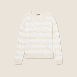 pull manches longues ajoure beige femme Pull manches longues ajouré beige femme
