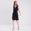 Robe droite ceinturée noir femme
