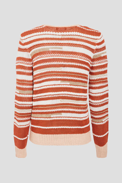 Pull manches longues rouge foncé femme