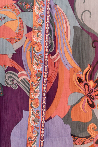 Chemise manches longues fluide orange femme