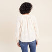 Blouse ample manches longues fluide ecru femme