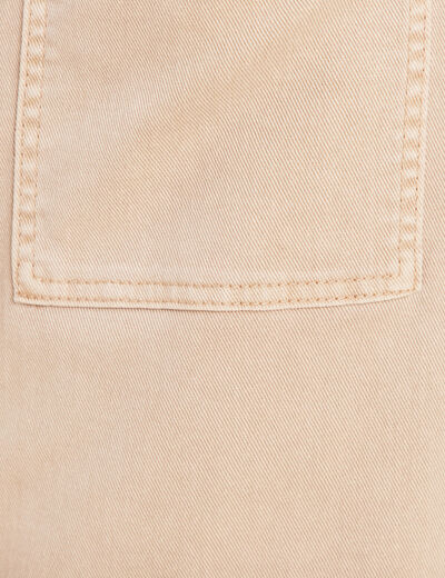 Jupe longue droite en jean denim beige femme