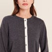 Gilet 2 en 1 col rond gris clair femme