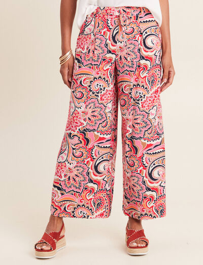 Pantalon fluide 7/8ème multicolore femme
