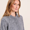 Gilet avec d&eacute;tails au col gris fonc&eacute; femme