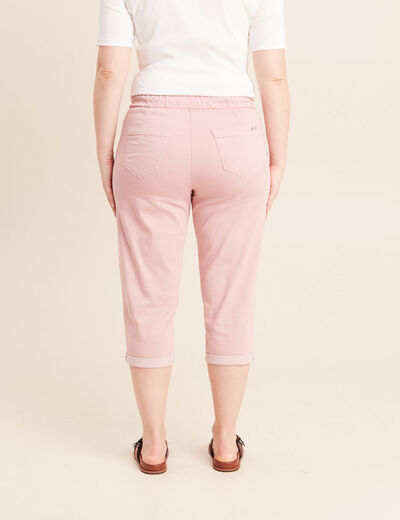 Pantacourt coupe mom large rose pastel femme