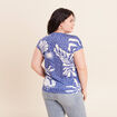 T-shirt manches courtes bleu fonc&eacute; femme