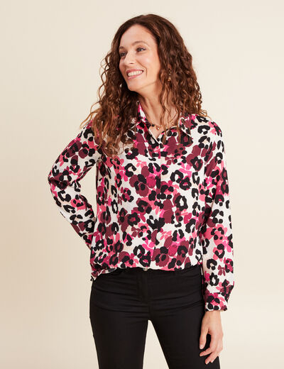 Chemise manches longues bordeaux femme