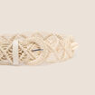 Ceinture tress&eacute;e avec coquillages ecru femme