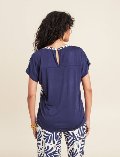 T-shirt manches courtes bleu femme