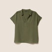 Blouse manches courtes vert kaki femme