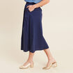 Jupe longue évasée bleu foncé femme