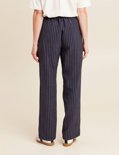 pantalon large bleu femme