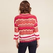 Pull manches 3/4 ajour&eacute; rose fushia femme
