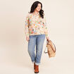 Chemise col am&eacute;ricain manches longues multicolore femme