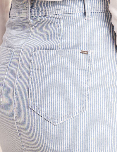 Jupe taille haute bleu femme