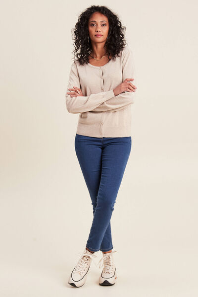 Jeans léger taille standard 7/8ème denim double stone femme