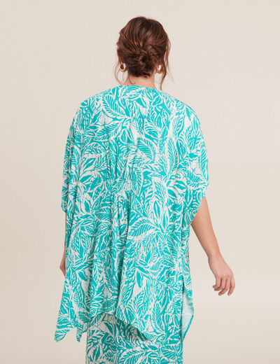 Kimono dos smocké vert émeraude femme