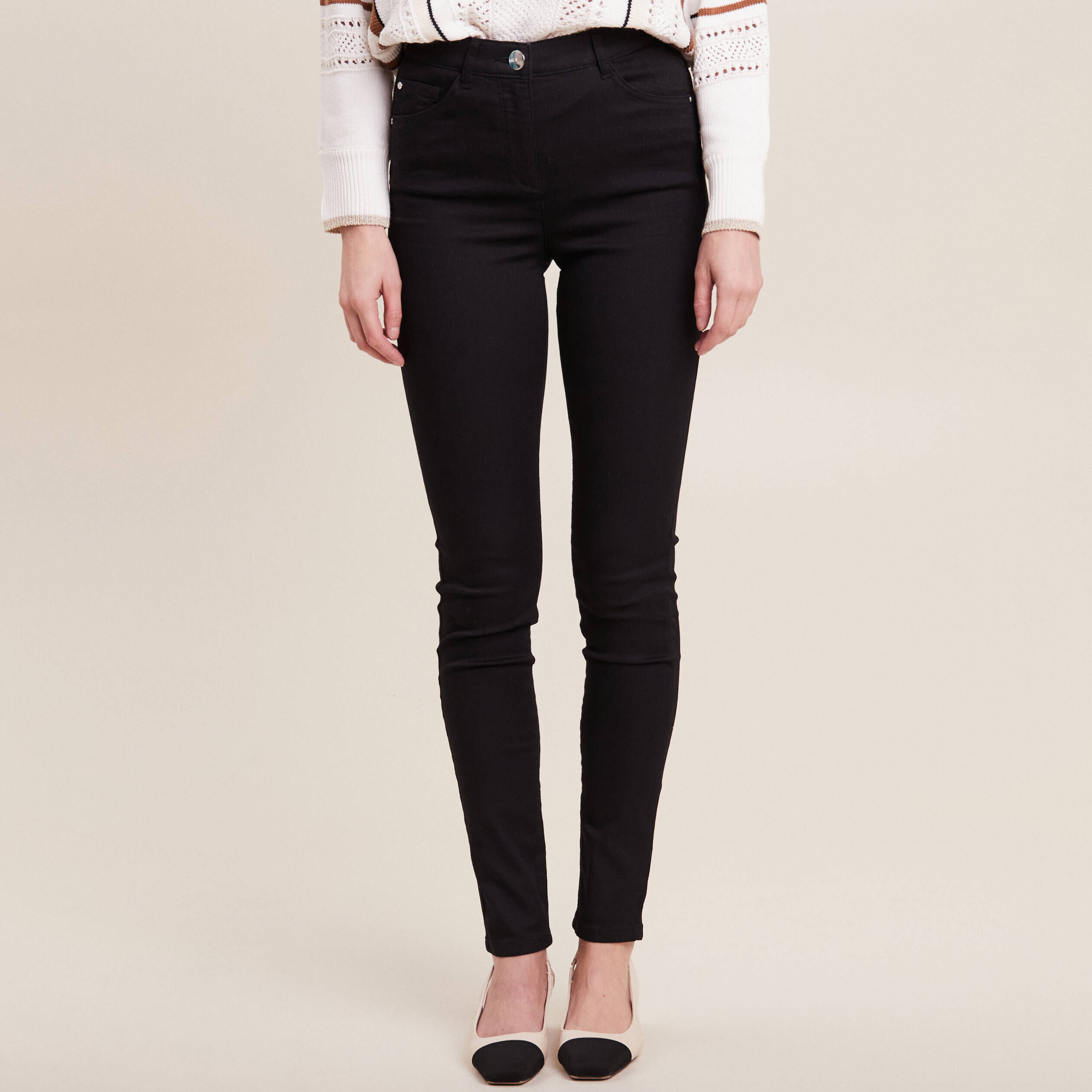 Pantalon slim hotsell noir femme