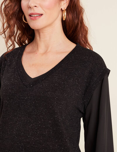 T-shirt manches longues noir femme