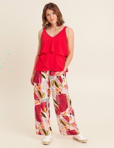 Débardeur ample sans manches rouge femme