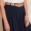 Pantalon jupe-culotte large bleu foncé femme