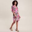 Robe évasée plissée multicolore femme