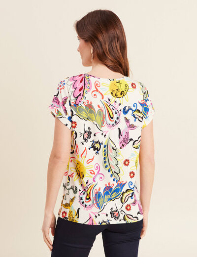 T-shirt manches courtes multicolore femme