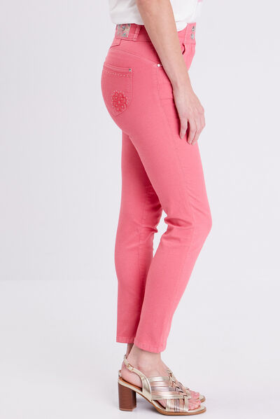 Pantalon ajusté vieux rose femme