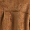 Veste ample col montant doubl&eacute;e marron fonc&eacute; femme