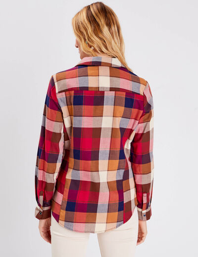 Chemise manches longues bordeaux femme
