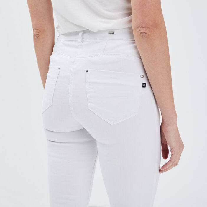 Pantalon ajusté 7/8ème blanc femme