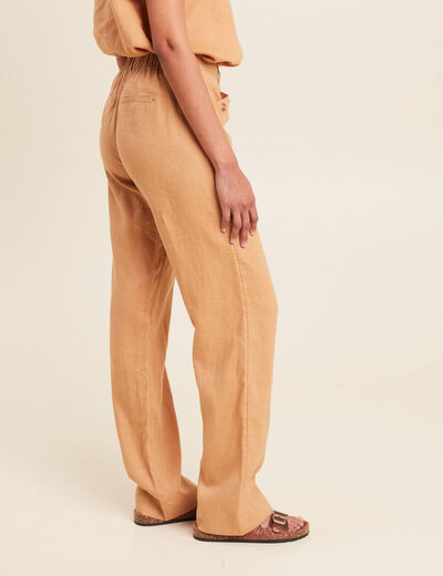 Pantalon Femme Beige Lin George - Taille 12 (M) - ÉTÉ - Occasion TBE