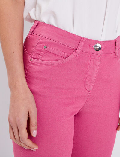 Pantalon léger taille standard 7/8ème rose fushia femme