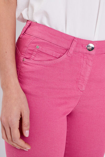 Pantalon léger taille standard 7/8ème rose fushia femme