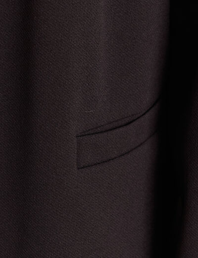 Blazer col tailleur doubl&eacute; noir femme