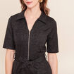 Robe &agrave; paillettes avec ceinture int&eacute;gr&eacute;e noir femme