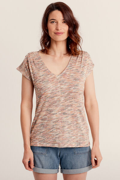 T-shirt manches courtes vieux rose femme