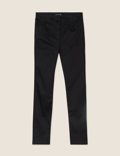 Pantalon ajusté détails strass noir femme