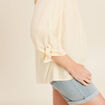 blouse fluide manches 3/4 jaune femme